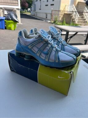 VTG Nike Shox Turbo Blue Coast White 307810-144 Women’s 8.5 Y2K 2006 OG Box VTG